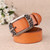 ZK--067 Retro Engraved Buckle Butterfly Print Pin Buckle Leather Belt, Length: