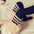 Black White Striped College Style Long Socks Thigh Socks