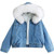 Velvet Thick Denim Jacket Female Winter Big Fur Collar Locomotive Lamb Coat Female Student Short Coat, Size: