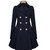 Slim Mid-length Commuter Jacket Trench Coat (Color:Black Size:S)