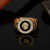 Hip Hop 18K Gold Plated Lion Head Rhinestone Ring for Men, US Size: 12, Inner Diameter: 22mm, Perimeter: 67.2mm