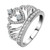 Princess Queen Crown-shaped Platinum Plated Zircon Ring, US Size: 5, Diameter: 15.7mm, Perimeter: 49.3mm