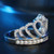 Princess Queen Crown-shaped Platinum Plated Zircon Ring, US Size: 7, Diameter: 17.3mm, Perimeter: 54.4mm