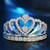 Princess Queen Crown-shaped Platinum Plated Zircon Ring, US Size: 10, Diameter: 19.8mm , Perimeter: 62.1mm