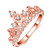 Princess Queen Crown-shaped Rose Gold Plated Zircon Ring, US Size: 7, Diameter: 17.3mm, Perimeter: 54.4mm