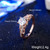 1 Pair Women Fashion Micro-inlaid Zircon Engagement Ring Princess Queen Aristocratic Temperament Couple Ring(Rose Gold US size: 7)