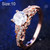 1 Pair Women Fashion Micro-inlaid Zircon Engagement Ring Princess Queen Aristocratic Temperament Couple Ring(Rose Gold US size: 10)