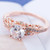 1 Pair Women Fashion Micro-inlaid Zircon Engagement Ring Princess Queen Aristocratic Temperament Couple Ring(Rose Gold US size: 10)