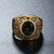 Retro Round Gemstone Carved Soldier Army Military Titanium Steel Ring for Men, US Size: 7, Diameter: 17.4mm, Perimeter: 55mm