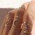 10pcs/set Moon Star Leaves Heart Rhinestone Knuckle Ring