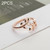 2 PCS Charms Tolive Tree Branch Leaves Adjustable Open Ring for Women