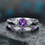 2 PCS/Set Women Fashion Zircon Gemstone Ring