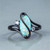 S Shape Opal Stone Black Color Rings Fashion Jewelry For Women