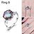 Seven Colored Gemstone Zircon Ring Solid 925 Sterling Silver Jewelry Ring