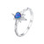 S925 Sterling Silver White Gold Plated Heart Shape Star Opal Ring Bracelet