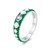 S925 Sterling Silver Personalized White Green Diamond Texture Ring Hand Decoration