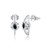 S925 Sterling Silver Silver Black White Zircon Ear Studs Women Earrings