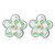 S925 Sterling Silver Checkerboard Flower Ear Stud Women Earrings