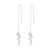 S925 Sterling Silver Simple Style Long Leaves Women Earrings