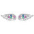 S925 Sterling Silver Colorful Zircon Wing Ear Stud Women Earrings