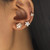 Simple Small Drilling Lug Clip Geometric Zircon Earrings