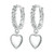 Sterling Silver S925 Twist Heart White Gold Plated Earrings