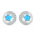 Sterling Silver S925 White Gold Plated Zirconia Opal Star and Moon Earrings