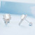 Sterling Silver S925 White Gold Plated Zirconia Bead Earrings