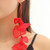 Long Exaggerated Fabric Art Handmade Petal Earrings