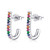 S925 Sterling Silver Christmas Cane Ear Studs Women Earrings