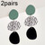 2pairs Contrasting Color Acrylic Geometric Round Stitching Long Ladies Earrings