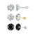 S925 Sterling Silver Platinum Plated Zircon Stud Earrings Jewelry