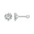 S925 Sterling Silver Platinum Plated Zircon Stud Earrings Jewelry