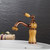 Gold-plated Copper 360-degree Rotating Basin Hot and Cold Water Faucet, Color: