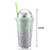 Rainbow Bubble Straw Cup Double-layer Plastic Girly Heart Drink Bottle