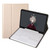 YA610B-A  Lambskin Texture Voltage Round Keycap Bluetooth Keyboard Leather Case with Touchpad