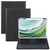Square Button Bluetooth Keyboard Rotatable Holder Leather Case with Touchpad