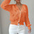 Women's Bow Cropped Cardigan - Long Sleeve V-Neck Button Down Knit Sweater Top