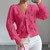 Women's Bow Cropped Cardigan - Long Sleeve V-Neck Button Down Knit Sweater Top