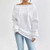 Women's Loose Solid Color Casual Drawstring Off-the-shoulder Off-shoulder Top