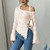 Elegant Ruffle Off-Shoulder Asymmetrical Blouse