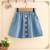 Girl's Denim Skirts with heart-front seam