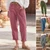 Casual Breasted Cotton Linen Loose Casual Women's Cotton Pants