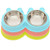 2 in 1 Stainless Steel  Bowls, Anti-slippery Mat Cartoon Shape Detachable Pets Bowls, Random Color Delivery