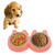2 in 1 Stainless Steel  Bowls, Anti-slippery Mat Cartoon Shape Detachable Pets Bowls, Random Color Delivery