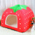 Strawberry Shaped Foldable Short Plush Pet House Nest, Size: S