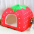 Strawberry Shaped Foldable Short Plush Pet House Nest, Size: M