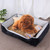 Dog Bone Pattern Big Soft Warm Kennel Pet Dog Cat Mat Blanket, with Rattan Mat & Blanket Size: XS, 50×40×15cm