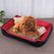 Dog Bone Pattern Big Soft Warm Kennel Pet Dog Cat Mat Blanket, with Rattan Mat & Blanket Size: M, 70×50×15cm