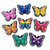 100pcs Butterfly Cartoon Shoe Flower Removable PVC Soft Rubber Cave Shoes Buckle